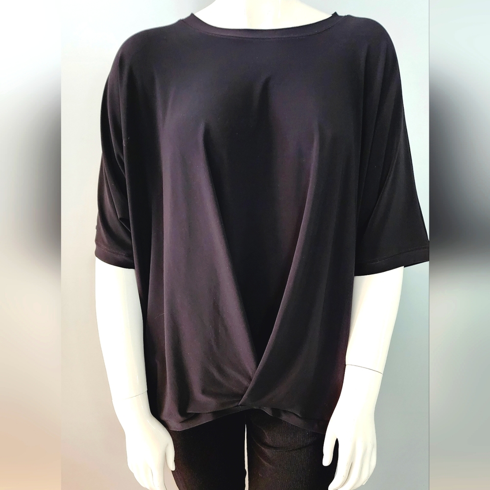 Sympli Black Knotted Oversized Shirt